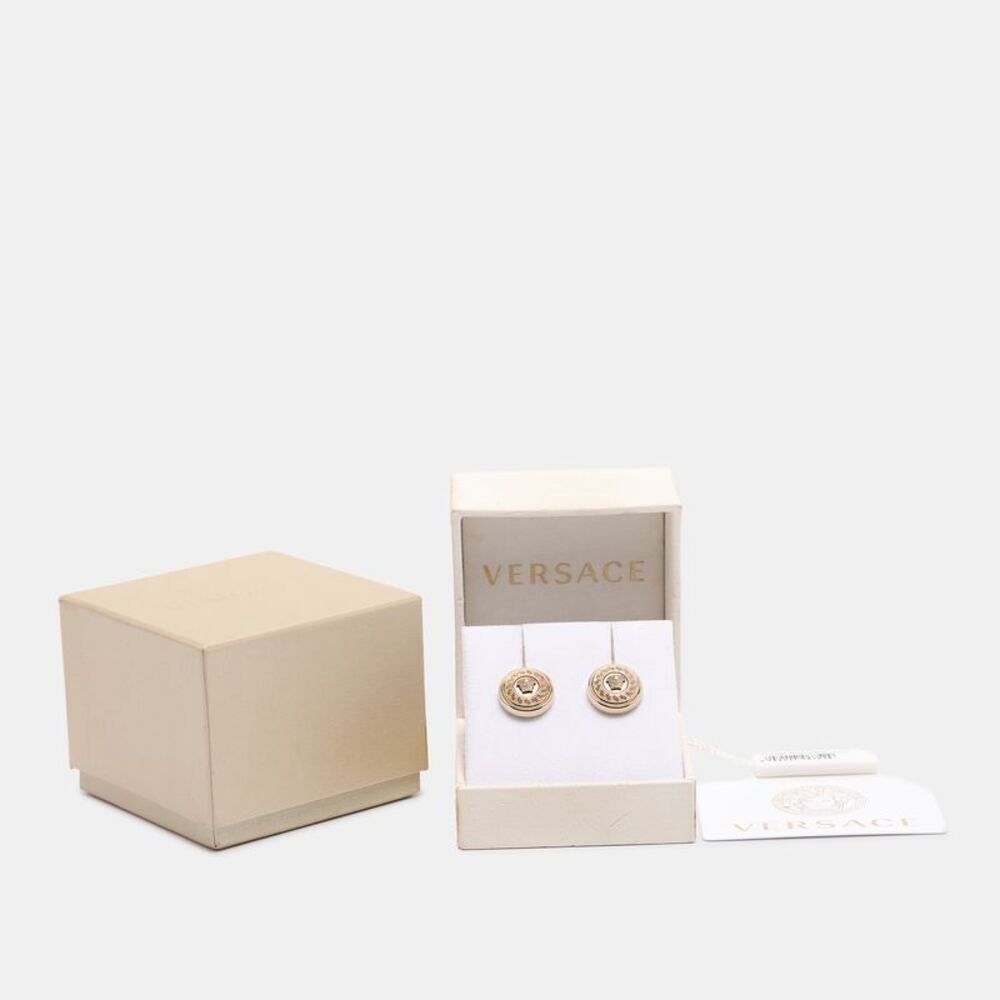 Versace Medusa Gold Tone Earrings - Picture 5 of 5